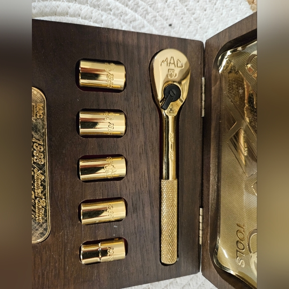 1988 Limited Edition MAC 50 Tools 24K Gold Plated 6pc Ratchet Socket Set - Picture 12 of 16